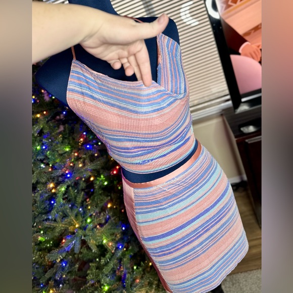 NEW! Ramy Brook Rainbow Chainmail Marisa Exclusive Top & Kate Mini Skirt Set - Picture 8 of 17